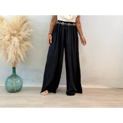 Pantalón palazo fluido negro