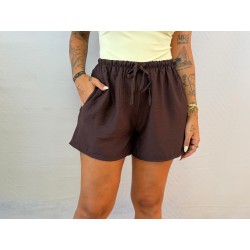 Pantalón corto bambula marrón