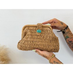 Bolso rafia piedras