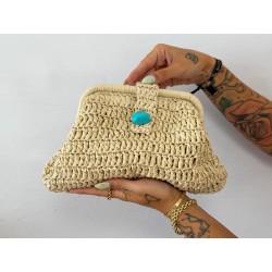 Bolso rafia claro piedra