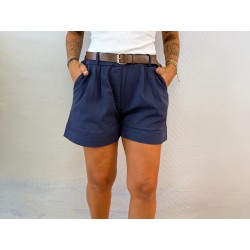 Pantalón corto cinturón azul