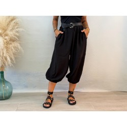 Pantalón bambula pirata negro