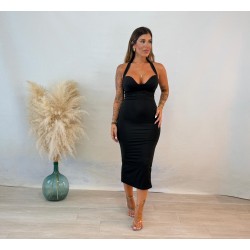Vestido cascos licra negro