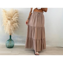 Falda volantes camel