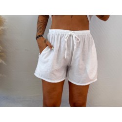 Pantalón corto bambula blanco
