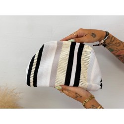 Bolso rayas blanco