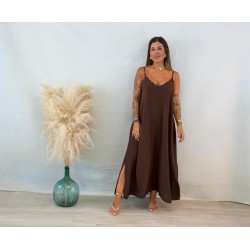Vestido lencero marrón