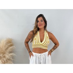Top crochet amarillo