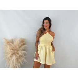 Mono fruncido amarillo