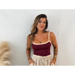 Body burdeos/beige