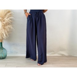 Pantalón palazo azul
