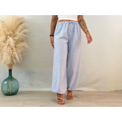 Pantalón rayas celeste