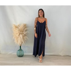 Vestido lencero azul marino