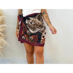 Falda pareo leopardo /burdeos