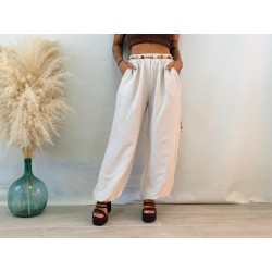 Pantalón jogger beige