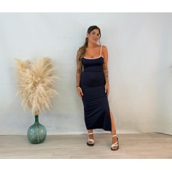 Vestido licra azul/rosa