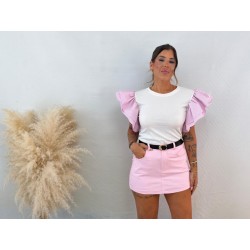 Camiseta volantes raya