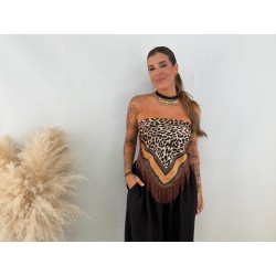 Pañuelo flecos print