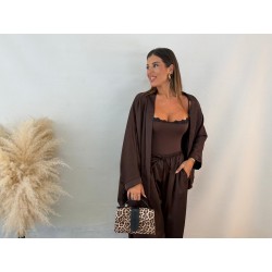 Kimono raso marrón