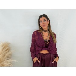 Camisa calada burdeos