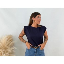 Camiseta hombreras azul marino