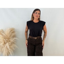 Camiseta hombrearas negra