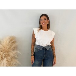Camiseta hombreras blanca