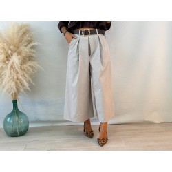 Pantalón pinza midi taupe