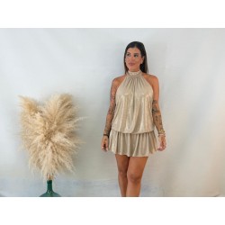 Vestido dorado volante
