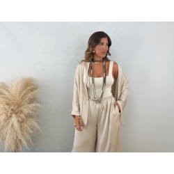 Kimono raso beige