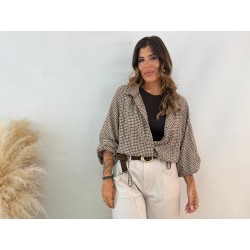 Bomber cuadros marrón