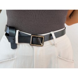 Cinturón fijo negro hebilla