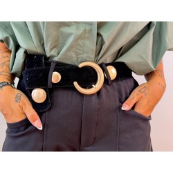 Cinturón tachas antelina negro