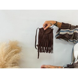 Bandolera flecos marrón
