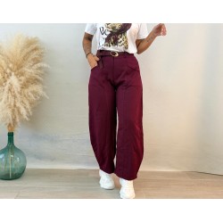 Pantalón bolsillos burdeos