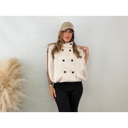 Chaleco botones beige