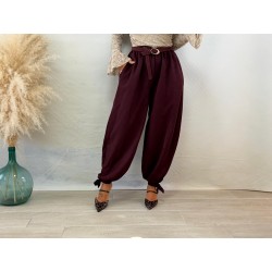 Pantalón lazo burdeos