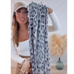 Pañoleta fina leopardo gris