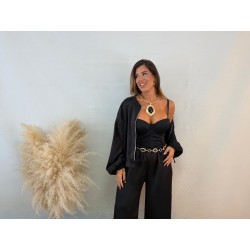 Bomber raso negra