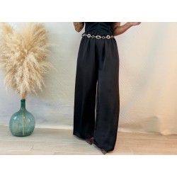 Pantalón palazo raso negro