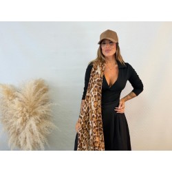 Pañoleta fina leopardo camel