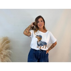 Camiseta perro vaquera
