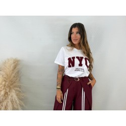 Camiseta NYC burdeos