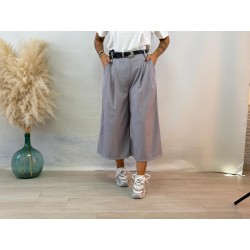 Pantalón pinza midi gris