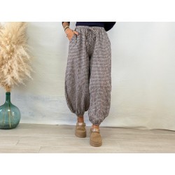 Pantalón jogger cuadros azul