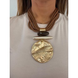 Collar cuerdas camel