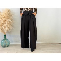 Pantalón pinza solapa negro