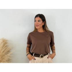 Camiseta básica marrón