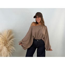 Camiseta hombros taupe