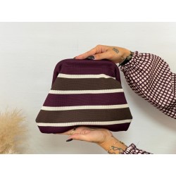 Bolso rayas marrón/burdeos